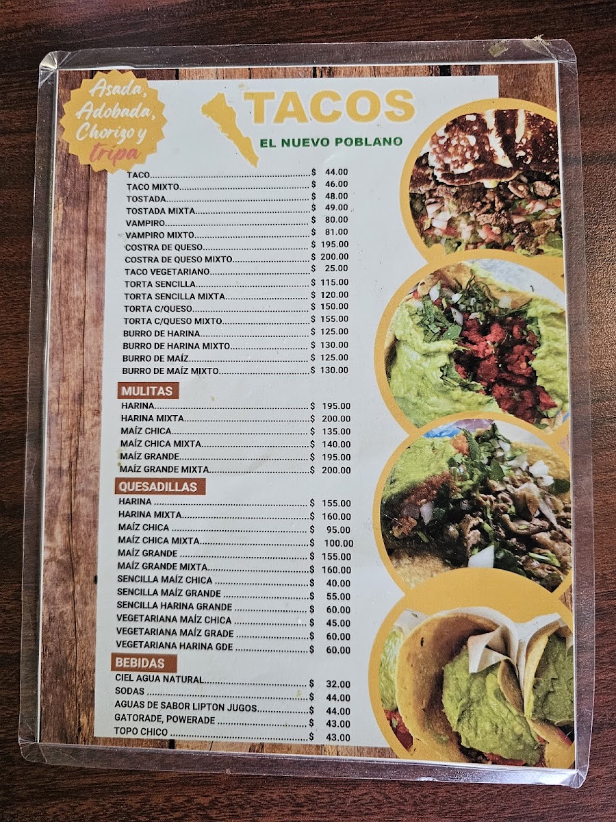 Menu Tacos El Nuevo Poblano-2