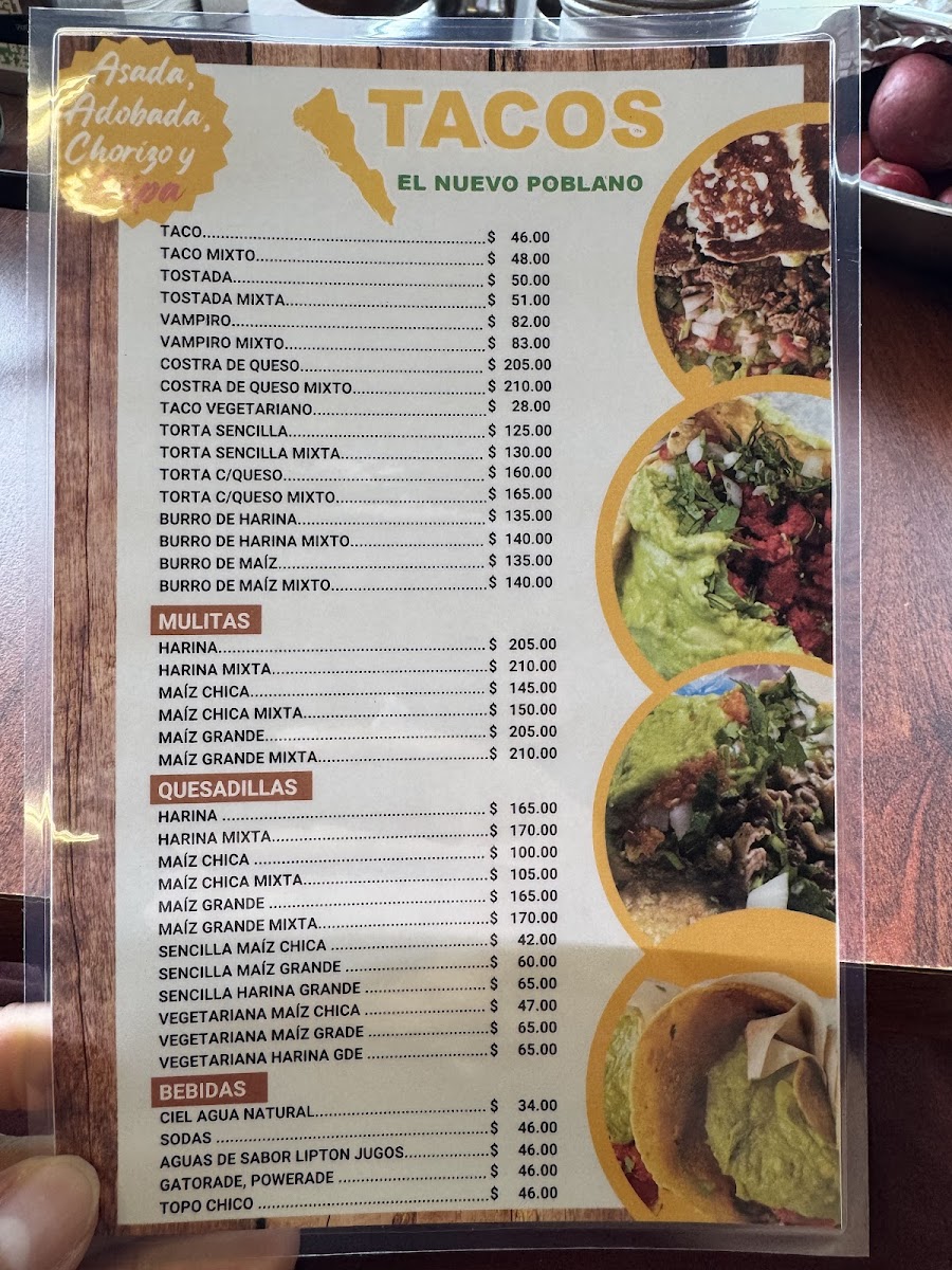 Menu Tacos El Nuevo Poblano-3