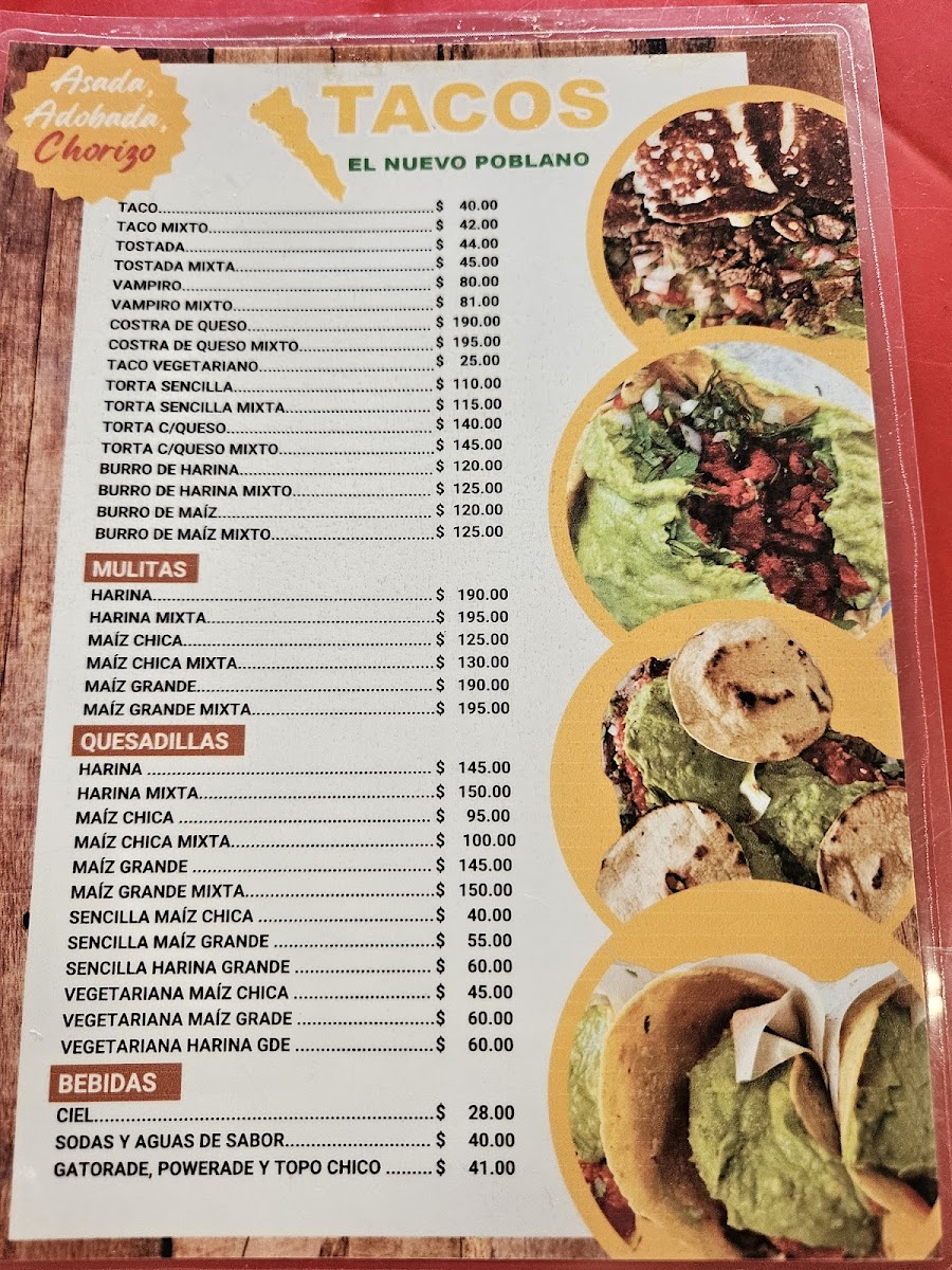 Menu Tacos El Nuevo Poblano-4