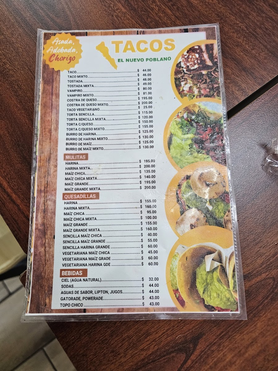 Menu Tacos El Nuevo Poblano-6