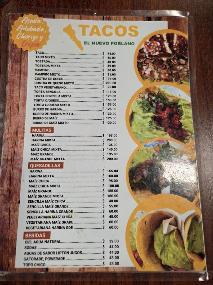 Menu Tacos El Nuevo Poblano-9